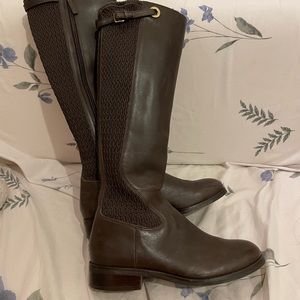 Cole Haan Leather Riding Boots in Brown, Size 6